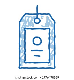 Label Tag sketch icon vector. Hand drawn blue doodle line art Label Tag sign. isolated symbol illustration