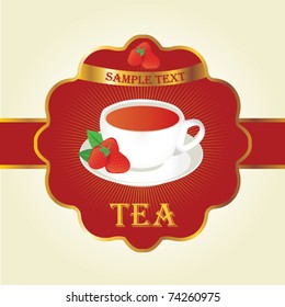 Label for tea strawberry