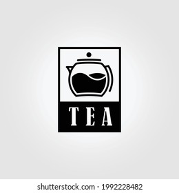 Label of Teapot Logo Vintage Illustration Vector Design