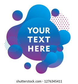 Label template design with blue and purple gradation color, abstract modern design