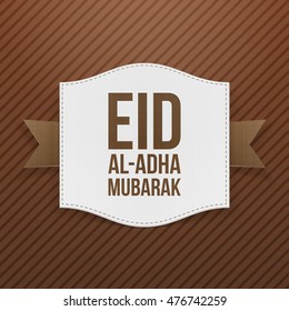 Label Template with Eid al-Adha Text and Ribbon