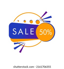 Flachbild-Etikettendesign, trendiger Banner, geometrischer Stil, für Rabatt, Verkauf, Angebot, Memphis-Banner, bearbeitbare, helle Farbe mit attraktiver Farbkorrektur