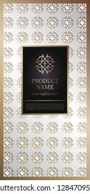 Label template Luxury design for product packaging. With gold foil. And silver isolated on white background. Vector