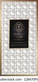 Label template Luxury design for product packaging. With gold foil. And silver isolated on white background. Vector