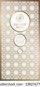Label template Luxury design for product packaging. With gold foil. And silver isolated on white background. Vector