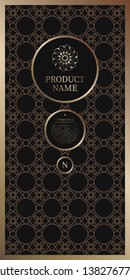 Label template Luxury design for product packaging. With gold foil. And silver isolated on white background. Vector