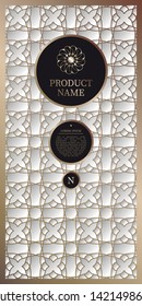 Label template Luxury design for product packaging. With gold foil. And silver isolated on white background. Vector