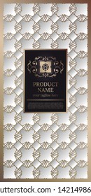 Label template Luxury design for product packaging. With gold foil. And silver isolated on white background. Vector