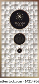 Label template Luxury design for product packaging. With gold foil. And silver isolated on white background. Vector