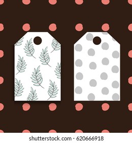 Label template with repeated palm leaves. Herbal engraved style illustration. Hand drawn leaf, organic product sketch.