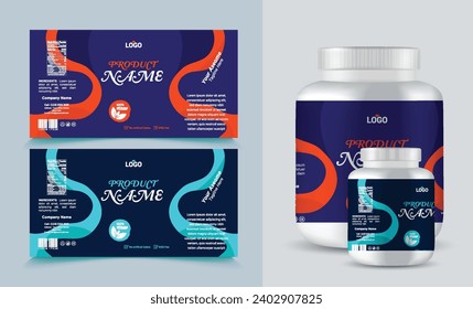 label template supplement vitamin label bottle label packaging design creative and modern design with multi vitamin natural vector medicine label.