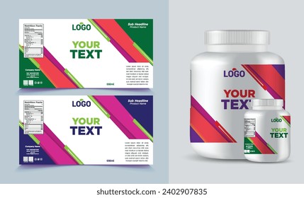 label template supplement vitamin label bottle label packaging design creative and modern design with multi vitamin natural vector medicine label.
