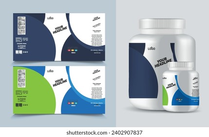 label template supplement vitamin label bottle label packaging design creative and modern design with multi vitamin natural vector medicine label.