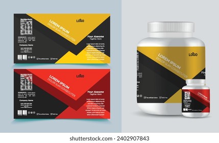 label template supplement vitamin label bottle label packaging design creative and modern design with multi vitamin natural vector medicine label.