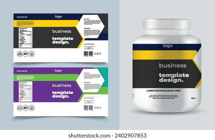 label template supplement vitamin label bottle label packaging design creative and modern design with multi vitamin natural vector medicine label.