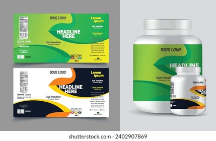 label template supplement vitamin label bottle label packaging design creative and modern design with multi vitamin natural vector medicine label.