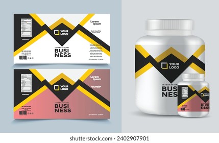 label template supplement vitamin label bottle label packaging design creative and modern design with multi vitamin natural vector medicine label.