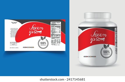 label template supplement vitamin label bottle label packaging design creative and modern design with multi vitamin natural vector medicine label.