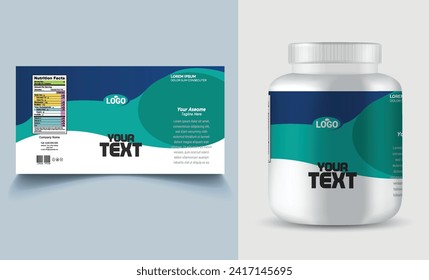 label template supplement vitamin label bottle label packaging design creative and modern design with multi vitamin natural vector medicine label.