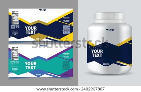 label template supplement vitamin label bottle label packaging design creative and modern design with multi vitamin natural vector medicine label.