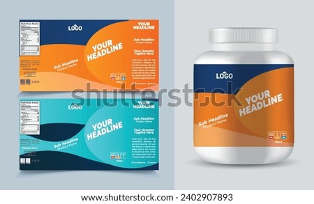 label template supplement vitamin label bottle label packaging design creative and modern design with multi vitamin natural vector medicine label.
