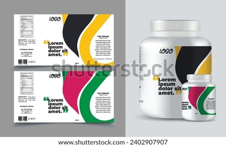 label template supplement vitamin label bottle label packaging design creative and modern design with multi vitamin natural vector medicine label.