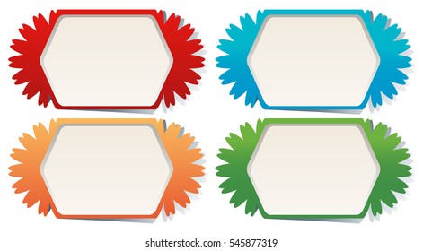 Label templates in four colors illustration