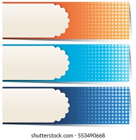 Label templates in three colors illustration