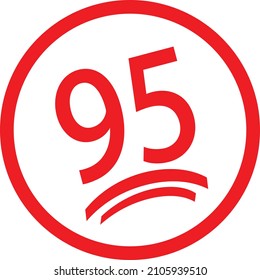 una etiqueta de la puntuación de prueba en rojo y blanco