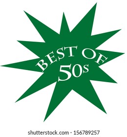 Label with text Best of 50's,vector illustration