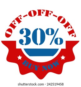 Label with text Buy Now-30% Off,vector illustration