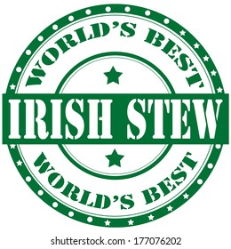 Label with text Irish Stew,vector illustration