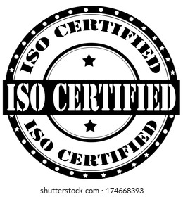 Label with text ISO Certified,vector illustration