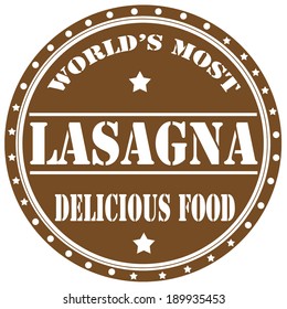 Label with text Lasagna,vector illustration