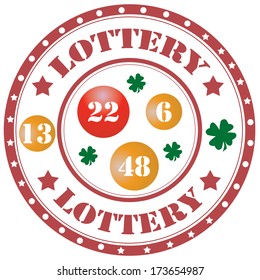 Label with text Lottery inside,vector illustration