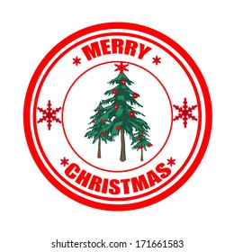 Label with text Merry Christmas,vector illustration