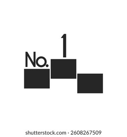 Label with text number one, isolated on white background, flat vector illustration.
