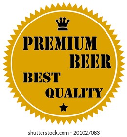 Label with text Premium Beer,vector illustration