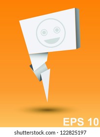 Label for text. Vector origami sticker