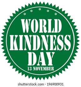 Label with text World Kindness Day,vector illustration