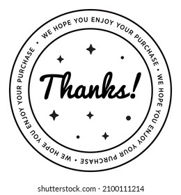 label thanks for your order