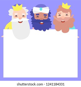 Label of The three kings of orient, Melchior, Gaspard and Balthazar. Funny vectorized letter. 