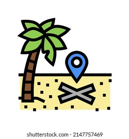 label of treasure color icon vector. label of treasure sign. isolated symbol illustration