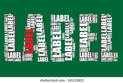 label typography 3d text word art vector illustration label word cloud