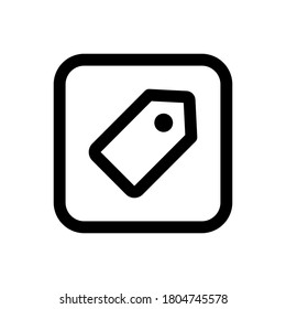 vector de contorno de icono Etiqueta (interfaz de usuario). aislado en fondo blanco