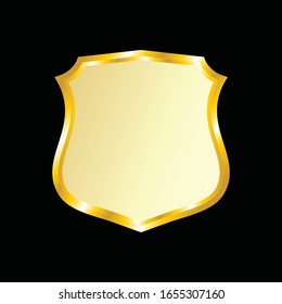 Icono del vector de etiquetas definir color dorado en fondo negro. La cinta aislada forma ilustración de regalo y accesorio. Sticker de Navidad y decoración para aplicaciones y web. Colección de carteles, insignias y bordes.
