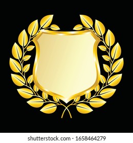 Icono del vector de etiquetas definir color dorado en fondo negro. La cinta aislada forma ilustración de regalo y accesorio. Sticker de Navidad y decoración para aplicaciones y web. Colección de carteles, insignias y bordes.
