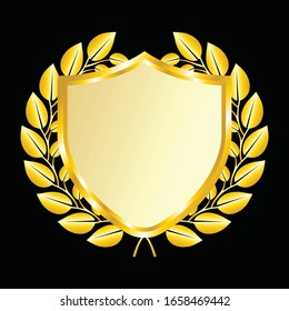 Icono del vector de etiquetas definir color dorado en fondo negro. La cinta aislada forma ilustración de regalo y accesorio. Sticker de Navidad y decoración para aplicaciones y web. Colección de carteles, insignias y bordes.