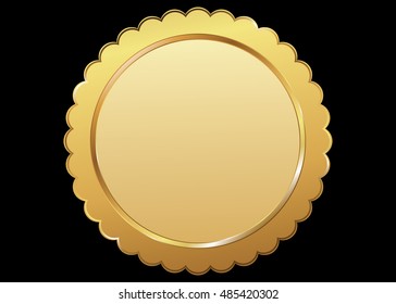 Label vector icon set gold color on black background. Ribbon isolated shapes illustration of gift and accessory. Christmas sticker and decoration for app and web. Banner, badge and borders collection.