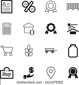 label vector icon set such as: discount, health, network, arrow, barley, cereals, wooden, geo, box, shadow, home, outline, mathematics, address, location, trolley, cut, sell, gps, calculator, jars